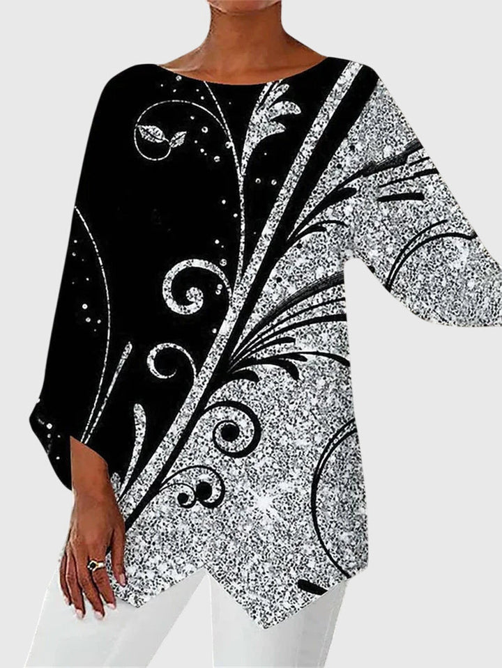 Alayah™ | Bluză elegantă cu guler rotund